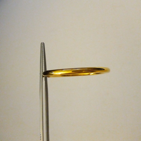 Pair of Gold Plated Hoop Earrings. - Picture 3 of 5